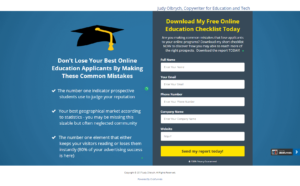 landing page - education