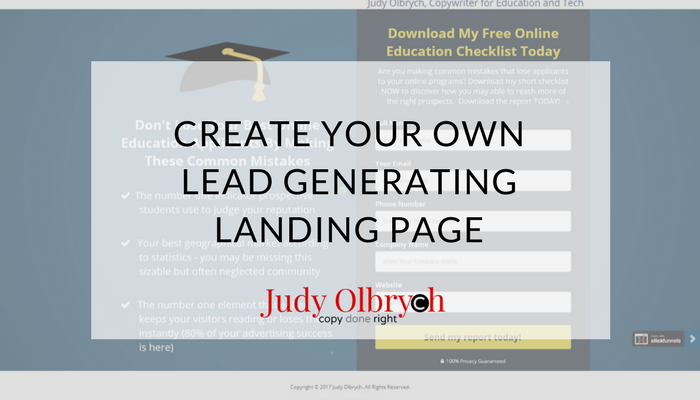 landing page
